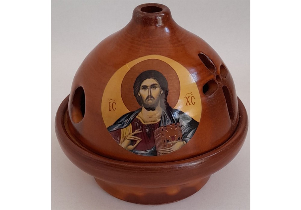 Καντήλι Κεραμικό Καφέ 5